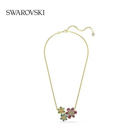Swarovski crystal three-flower necklace - Picture 3 of 5